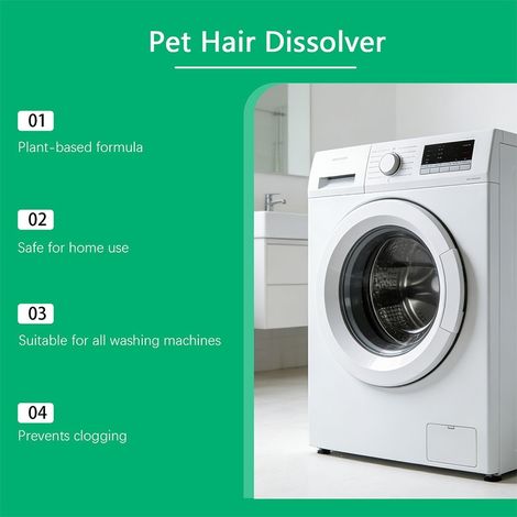 Pet hair dissolving agent breaks down cat and dog hair washing machine and laundry hair remover/cleaner -- Pet hair dissolving agent (1/4)