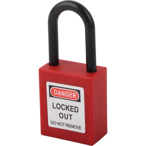 Cadenas de sécurité rouge en nylon dense et résistant, à haute dureté, largement utilisé pour le consignation et l'étiquetage, avec clés pour l'industrie et les entrepôts. (1/5)