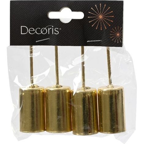 Set 4 portacandele Decoris oro Ø2.3 × H9.2 cm