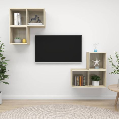 vidaXL 4 Piece TV Cabinet Set Sonoma Oak Engineered Wood (1/5)