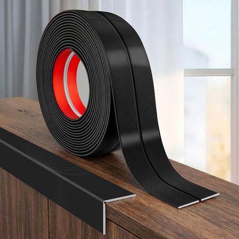 Profilé d’Angle PVC Flexible Auto-Adhésif 9,2m, Largeur 30mm Noir (1/5)