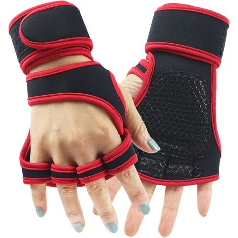 2 paires Gants de fitness, antidérapants, demi-doigts, pour musculation, yoga et entraînement en salle (1/5)
