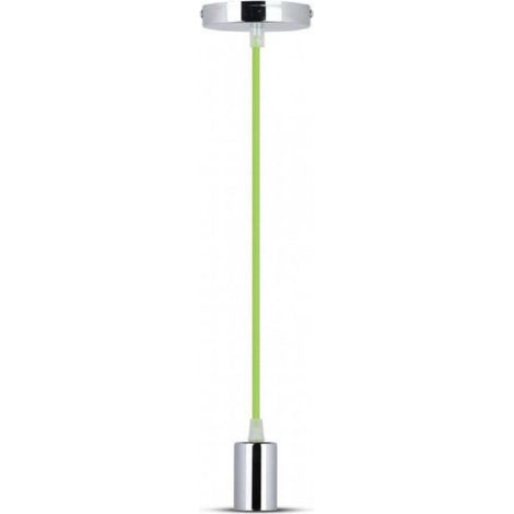 Suspension De Plafond En Acier Vert Support De Lampe Chromé Design Moderne