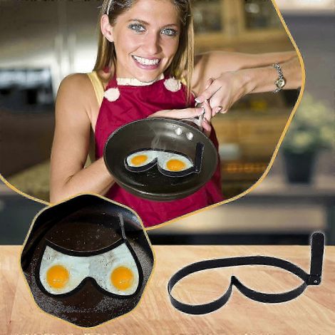 Friteuse à œufs ludique, moule à crêpes professionnel avec poignée, idéal pour faire frire des œufs. (1/5)