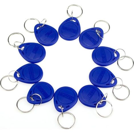 125KHz RFID Access Control Key Chain Proximity Key Chain Smart ID Card Door Electric Lock System NFC Token Tag Blue (1/5)