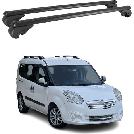 OMAC Aluminium Dachträger Querträger für Opel Combo D 2012-2018 – TÜV / DIN 75302:2019 – Abschließbar – Max. 75 kg – 2 Stangen Schwarz (1/5)