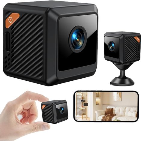 JSSEVN-Mini cámara espía, microcámara para interiores y exteriores 1080P, detección de movimiento y visión nocturna, mini cámara de vigilancia WiFi, vídeo HD a color.