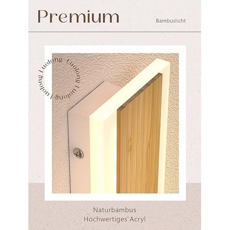 Applique murale LED en bois longue applique en bambou 30 cm lampe d'intérieur 3000 K appliques murales 12W éclairage intérieur moderne lampe de chevet lampe de couloir chambre escalier (1/4)