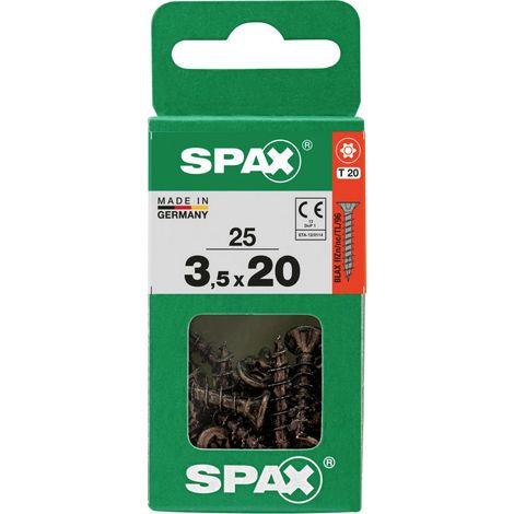 Spax Universalschrauben 3,5 x 20 mm T20 Vollgewinde - 25 Stk. (1/2)