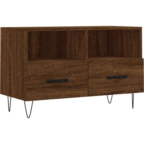 vidaXL Mobile Porta TV Rovere Marrone 80x36x50 cm in Legno Multistrato (1/5)