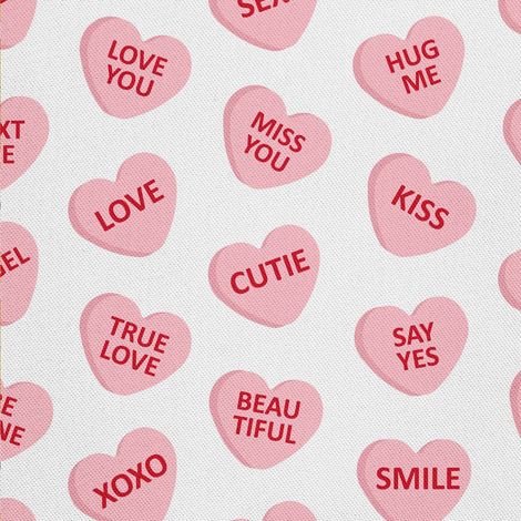 Telas decorativas para exteriores Oxford - motivos de corazones con inscripciones (1/5)