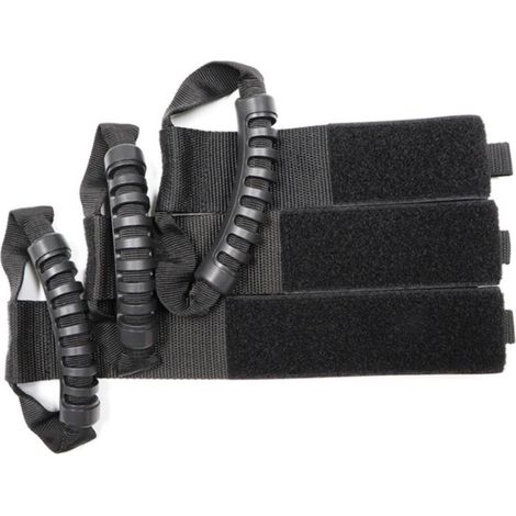 Sangle de rangement portable avec poignée, idéale pour les piscines, les bateaux, les camping-cars, les tuyaux d'arrosage, les fils et câbles. Noir, taille S. (1/4)
