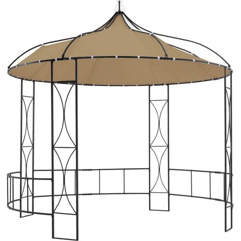 vidaXL Gazebo 300x290 cm Taupe Round