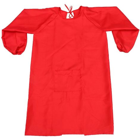 1 tablier à manches longues pour peinture, dessin et art, protection pour vêtements d'enfants (rouge, XXL) (1/5)
