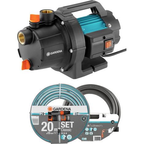 Gardena – Pompe de surface 3000/4 Basic – Débit 3000 l/h – Hauteur de refoulement 35 m – Puissance 600 W – 230 V – 901147