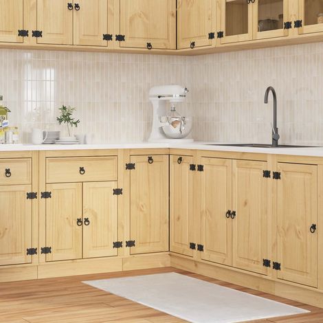 Schrank SKI Honigbraun 80 x 80 x 81 cm Massives Kiefernholz