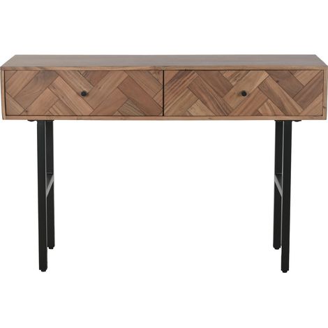 Consola Acacia Metal 120X40X78 Marron (1/5)