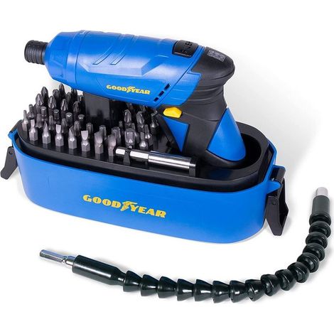 Visseuse à Batterie 3.6V + Embout articulé + Coffret 52 Accessoires GOODYEAR (1/6)