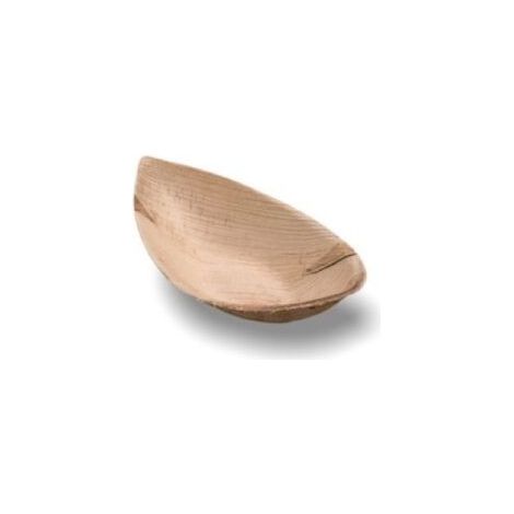 Barquette bateau jetable 12x6 cm en Feuille de Palmier - 25 pièces - Ecobioshopping (1/3)