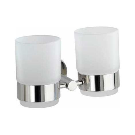 Bicchiere portaspazzolini con supporto Duo Bosio lucido WENKO