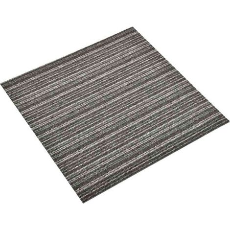 Ensemble de 20 tapis rayés gris anthracite, 50 x 50 cm, 100 % polypropylène (1/5)