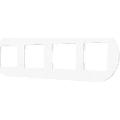 Cornice quadrupla per mini interruttori e prese Karlik, rotonda, bianco opaco, 25MRTO-4 (1/4)