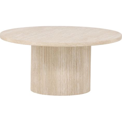 Table Basse Effet Travertin "Haron" 80cm Beige (1/5)