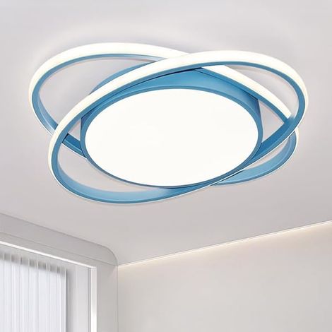 LED Dimmbar Deckenleuchte 54W Kinderzimmerlampe Modern Design Blau Deckenlampe mit Fernbedienung Farbtemperatur Stufenlos Einstellbar 3000-6500k für Schlafzimmer Kindergarten Ø52CM