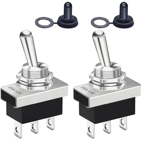 Stück Wippschalter 12V 25A SPDT ON-ON 3Pin 2 Positionen mit wasserdichter Auto-Upgrade-Abdeckkappe KN3D-102 (1/5)