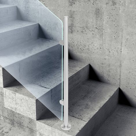 316 Stainless Steel 110cm Glass Balustrade Railing End Post Grade Pole Handrail