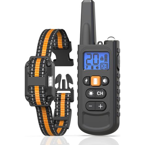 Collier électrique pour chien — Collier de dressage à distance (portée 3300 pieds), étanchéité IP67, 3 modes d'entraînement (bip/vibration/choc)