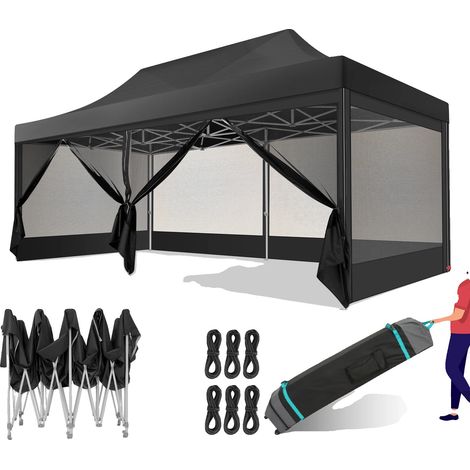 Tente de canopée, tissu imperméable, moustiquaire, Noir (1/2)