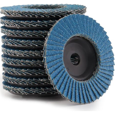 Lot de 10 disques abrasifs à lamelles, grain 80, Ø 76 mm, pour meuleuse d'angle, disques à lamelles, disques abrasifs pour métal, bois (1/5)