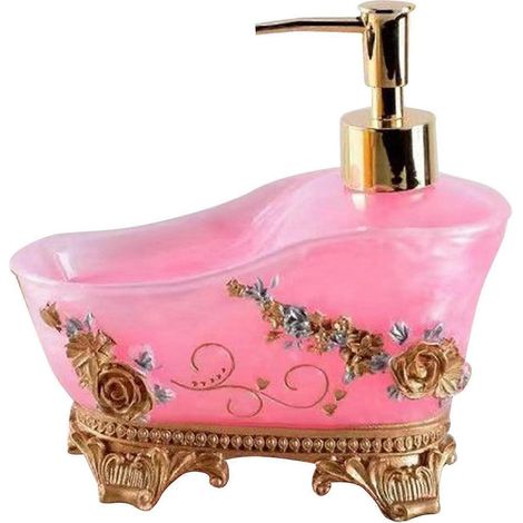 Distributeur de savon, lotion, shampoing à presser - flacons pompe vides rechargeables, rose (1/5)