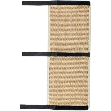 Tapis griffoir en sisal pour chat - Beige - Avec velcro - Pour meubles - Protection des pieds de chaise et de bureau