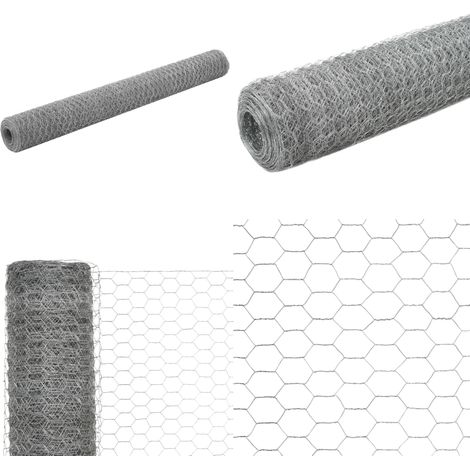 Alambrada de gallinero acero galvanizado plateado 25x1,2m - Alambre galvanizado - Valla para aves
