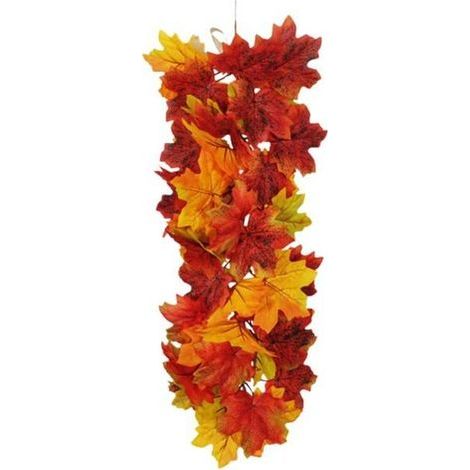Feuilles d'érable artificielles d'automne à suspendre au mur pour décoration d'Halloween et de Thanksgiving (1/4)