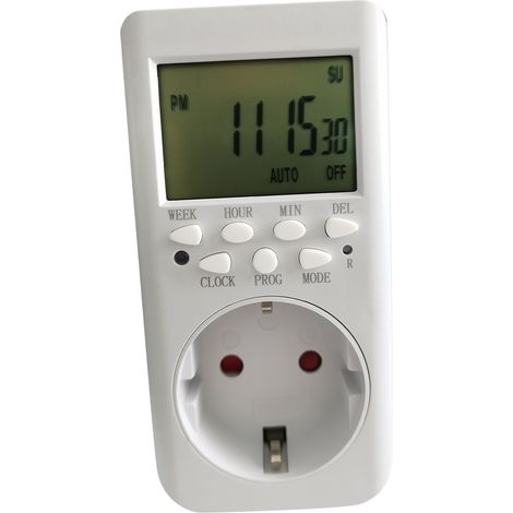 Minuterie Prise 24H Électrique Programmateur Horaire Interrupteur Temporisateur Prise EU 230V Prise Compteur (1/5)