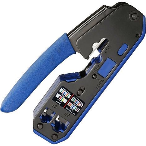 Herramienta de crimpado RJ45 profesional, herramienta de crimpado RJ45 Cat 7 con conector RJ45 Cat6 y conector RJ45 (1/5)