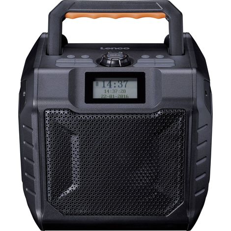 Lenco ODR-160BK Radio DAB+/FM, haut-parleur Bluetooth, de résistant aux chocs et étanche, de lecteur de carte SD, entrée auxiliaire, 35 W RMS, autonomie de la batterie de 20 heures, de fonction de cha (1/5)