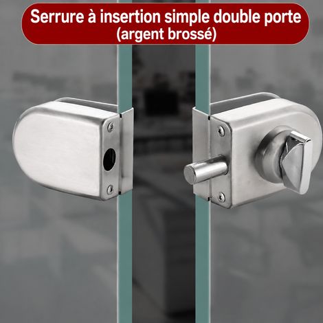 Serrure pour double porte en verre sans perçage 705 inox 304 à bouton rotatif 705 304 1 kg – Livraison gratuite