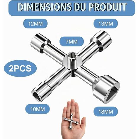 Clé Triangulaire, 5 Tailles, Diamètre Intérieur 5/8/9/10/13mm, cle triangle poubelle, cle pompier triangle Armoires Électriques, Robinets, Compteurs Et Boîtes D’armoire (1/4)