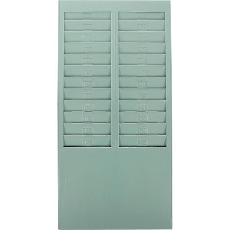 Pointeuse murale 24 emplacements avec support pour cartes de pointage. (1/4)