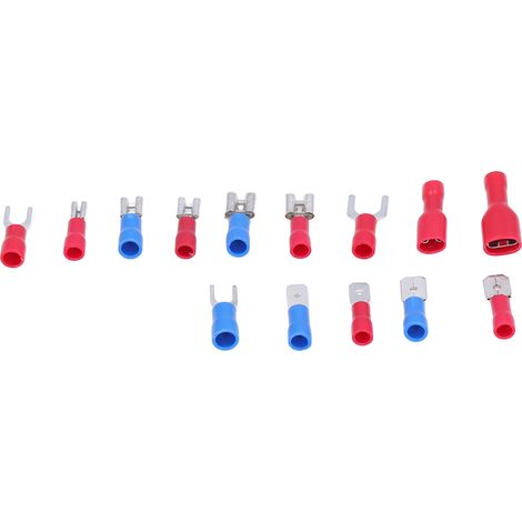 140-teiliges Set isolierter elektrischer Stecker und Buchsen für Ausziehstecker, Hülsen, Kabelschuhe, Gabelverbinder und Ringe (1/5)