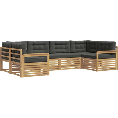 Outdoor Sofa Set with Cushion 6 pcs White and Anthracite vidaXL (1/5)