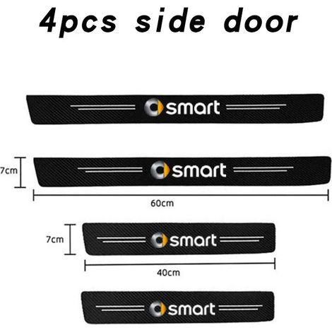 (4 pièces pour Smart) Autocollants de seuil de porte pour Mercedes Smart Fortwo Forfour 450 451 453 - Accessoires auto - Ruban adhésif anti-rayures et imperméable (1/3)