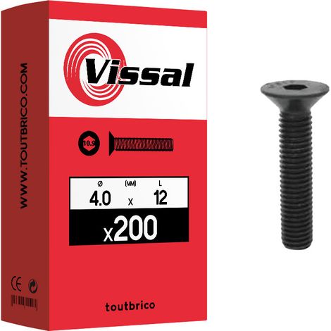 200 vis 6 pans creux 4 X 12mm FHC 10.9 brut - Vissal