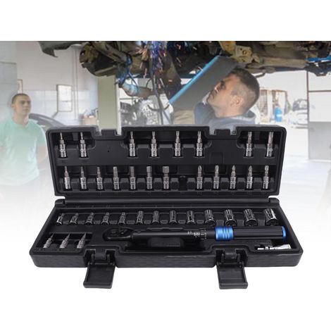 Ensemble de 40 clés dynamométriques préréglées de qualité industrielle, clés dynamométriques de haute précision, outils de réparation de bougies d'allumage réglables à cliquet 72 dents (1/5)