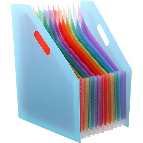 Akkordeon-Aktenordner, Papierablagehalter, erweiterbarer Aktenorganizer, Belegordner-32.3X25.5CM-Blue (1/3)
