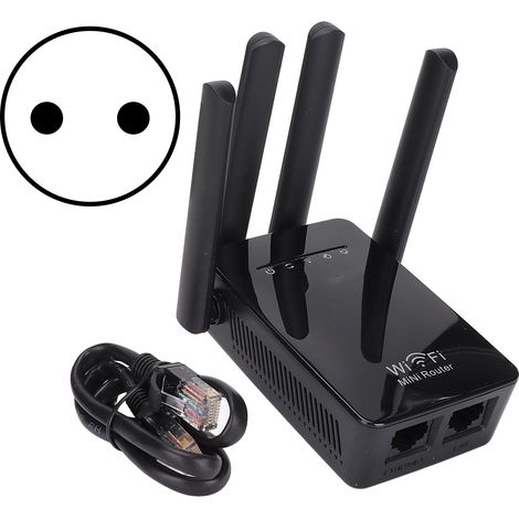 Routeur WiFi 3 en 1 sans fil point d'accès répéteur 300 Mbps couverture totale 360° pour maison prise EU 100-240V (1/5)
